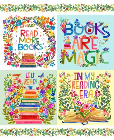 Books Are Magic Panel, 36" Repeat, Katherine Herrell, Michael Miller