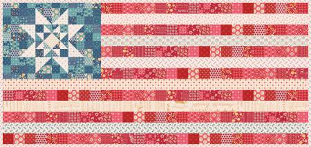 Americana Oh Beautiful Flag Runner & Amber Waves Mini Quilt (Boxed Kit), Riley Blake Designs