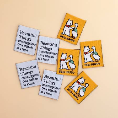 Sew Happy Woven Labels by Minki Kim, Sewing Illustration