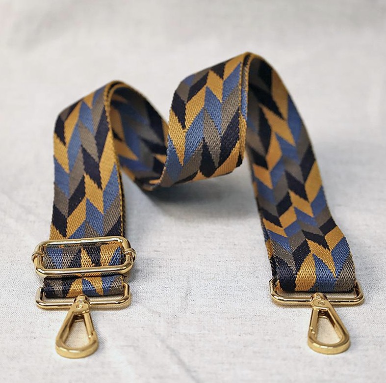 Adjustable Shoulder Strap, with Hardware, Multicolor Chevron