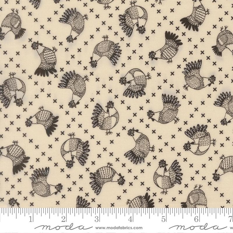 Cross Stitch Chickens, The Henhouse, Gingiber, Moda Fabrics