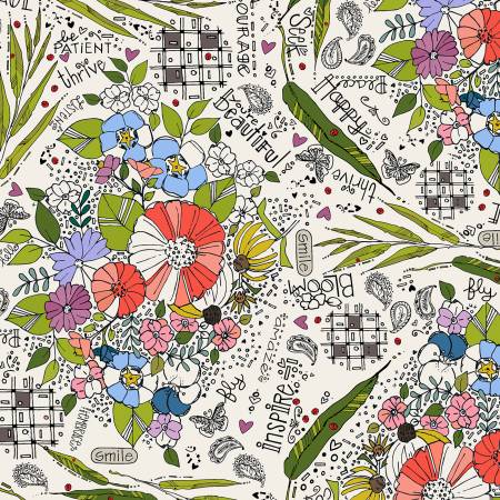 Blooming Doodles, Sway by Kori Turner Goodhart, Windham Fabrics