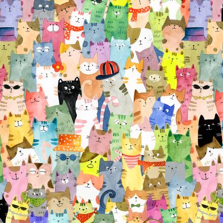 108in Cat Wideback, Full of Purrsonality, Windham Fabrics