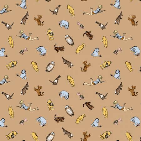 Winnie the Pooh Characters Brown, Riley Blake Designs