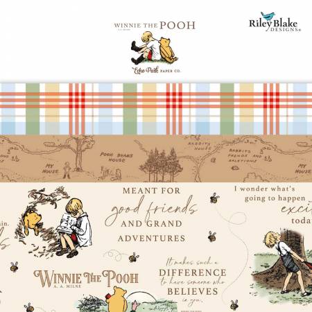 Winnie the Pooh 10in Squares, 42pcs/bundle, Riley Blake Designs