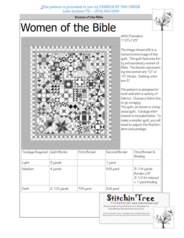 Build a Kit (Women of the Bible) 12 Yards