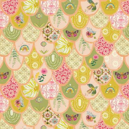 Bargello Peach, Follow Your Joy, Kelly Rae Roberts, Benartex Fabrics