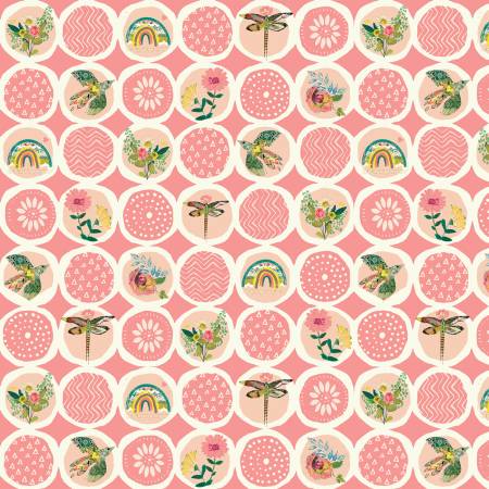 Rose Sunshine Circles, Follow Your Joy, Kelly Rae Roberts, Benartex