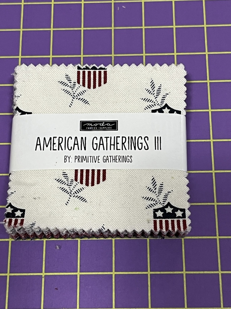 American Gatherings III Mini Charm, Primitive Gatherings, Moda Fabrics