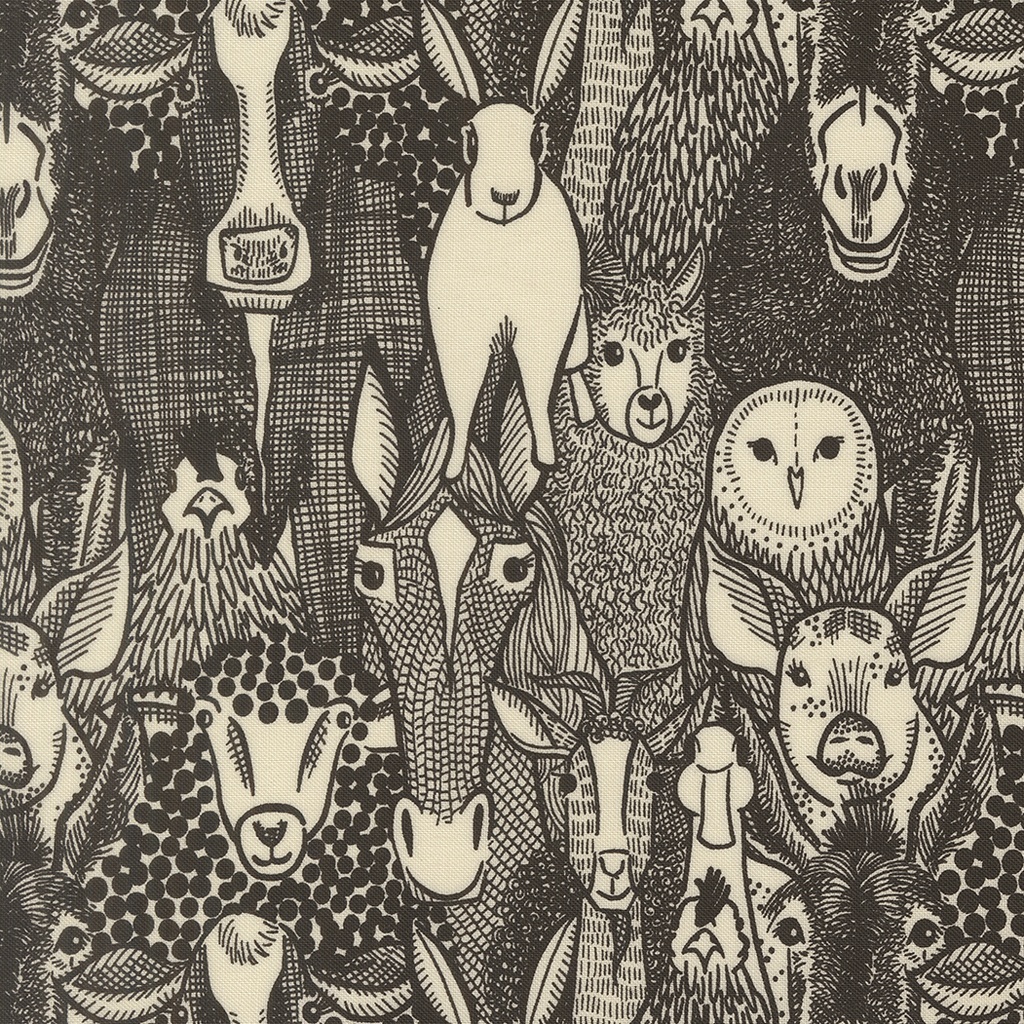 Barnyard Faces Novelty Animals, The Henhouse, Gingiber, Moda Fabrics