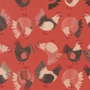 Tossed Chickens Tomato, The Henhouse, Gingiber, Moda Fabrics