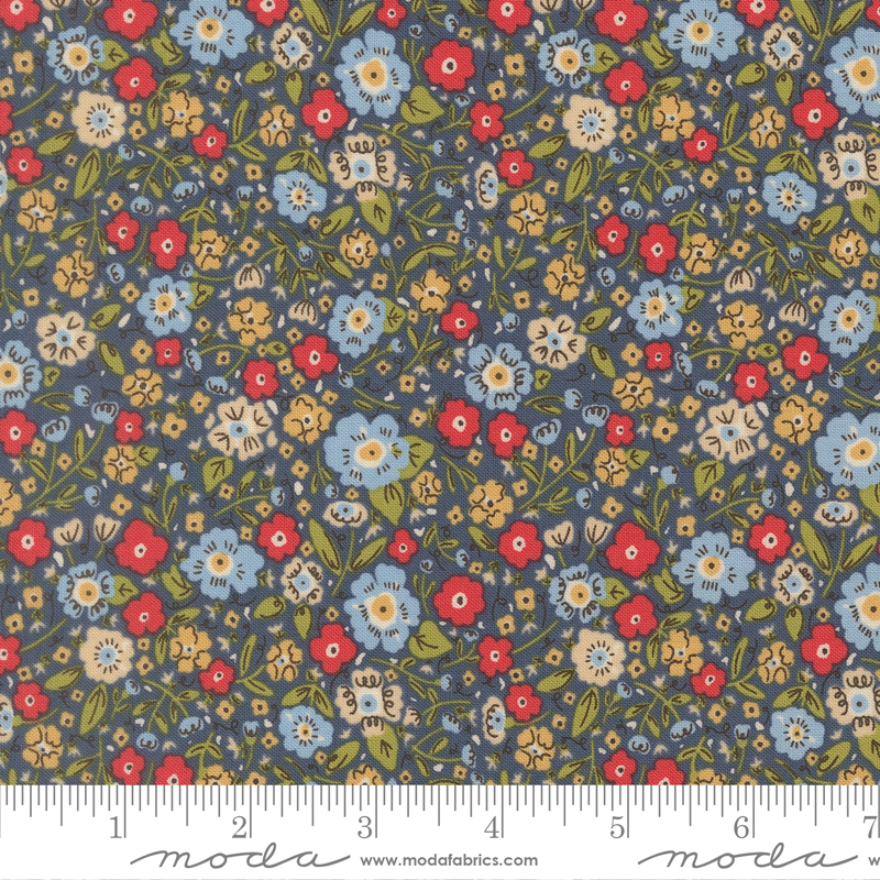 Calico Small Floral Blue, The Henhouse, Gingiber, Moda Fabrics