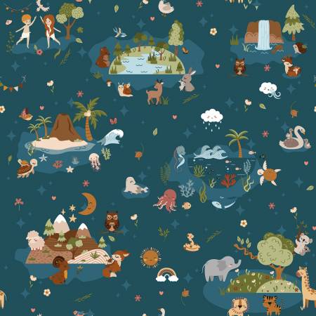 [C15970-OCEAN] Created with Love Main Ocean, Jennifer Long, Riley Blake Designs