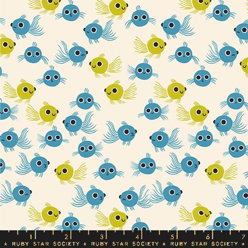 [RS5165 13] Goldfish, Animal Animal Vintage Blue, Ruby Star Society