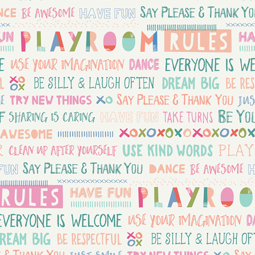 [PLR-89810] Playroom Rules, Word Fabric, PLR-89810, Art Gallery Fabrics