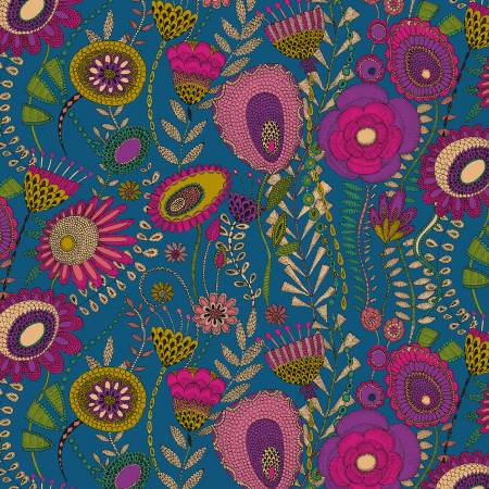 [54300MKY-2] Minky Royal Windswept, Twilight, Sally Kelly, Windham Fabrics