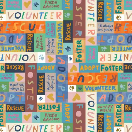 [54536D-7] Rescue & Adopt, Fur-Ever Friends, Gareth Lucas, Windham Fabrics