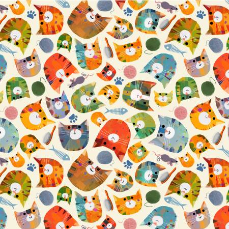 [54530D-3] Silly Kitty, Fur-Ever Friends, Gareth Lucas, Windham Fabrics