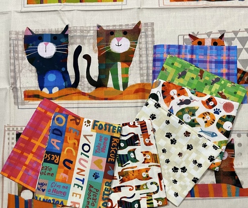 [FATQFFRD-X] Cat Fat Quarter Bundle, Fur-Ever Friends, Gareth Lucas, Windham Fabrics