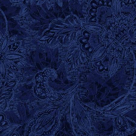 [18-30806] 118in Wideback, Shadows-Jacquard Navy, Digitally Printed, Oasis Fabrics