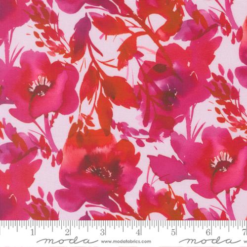 [21840 12-Pink] Poppies Floral Watercolor, Radiant, Amarilys Henderson, Moda Fabrics