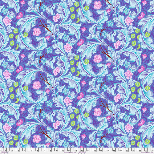 [QBKW002.COBALT] 108" Quilt Back, Leicester - Cobalt, Kaffe x Morris & Company, FreeSpirit Fabrics