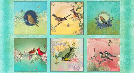 [4624-72] Birds & Blooms Panel, JK Stewart, Blank Quilting