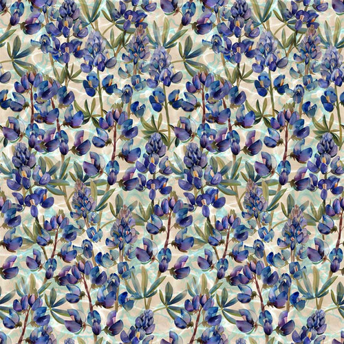 [4504-122] Bluebonnets, Water Lupine, Stof Fabrics, Blank Quilting