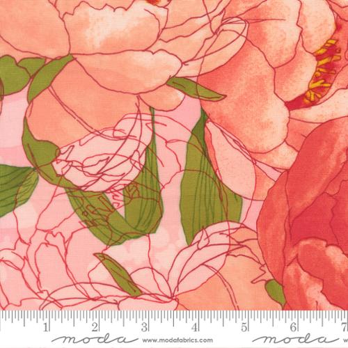 [48790 13] Peonies Large Floral Watercolor, Darling Peony Cotton Candy, Robin Pickens, Moda Fabrics