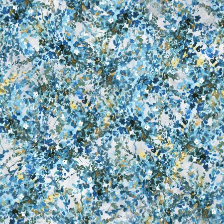[8650-77] Cyan Floral Spray, Behind Blue Eyes, Funny Girl, StudioE Fabrics