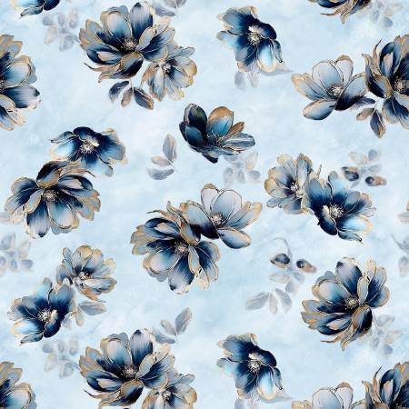 [8647-17] Floral Ice Bloom Toss, Behind Blue Eyes, Funny Girl, StudioE Fabrics