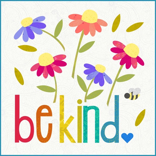 [BEKIND_MiniRemix] Laser-Cut Kit: Be Kind Mini Quilt-'Remix'" by Ameroonie Designs