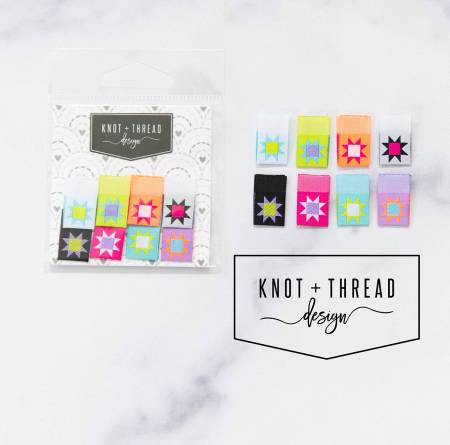 [KATLAB05] Colorful Sawtooth Star 1/2in Labels, Knot and Thread Designs