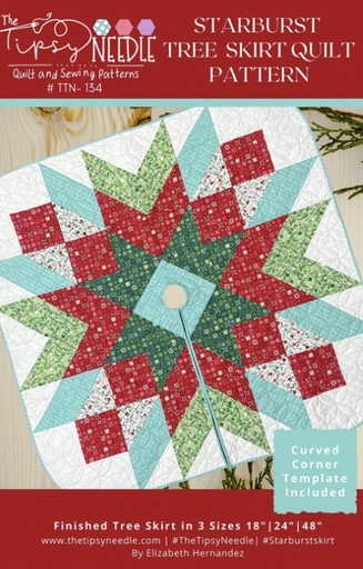 [TTN-134] Starburst Christmas Tree Skirt, Elizabeth Hernandez, The Tipsy Needle