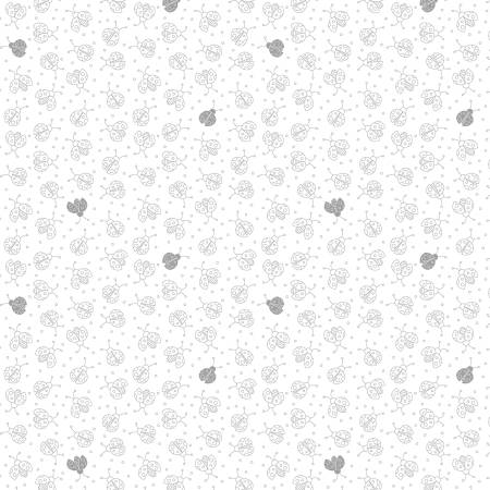 [1655509B] Lady Lucky Bug White, Irene Staal, Benartex Fabrics