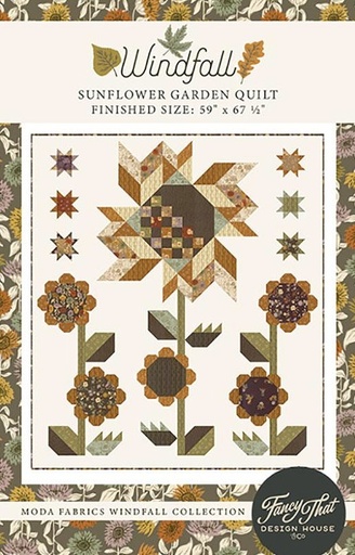 [FTD250] Sunflower Garden Quilt Pattern, Windfall, Fancy That Design