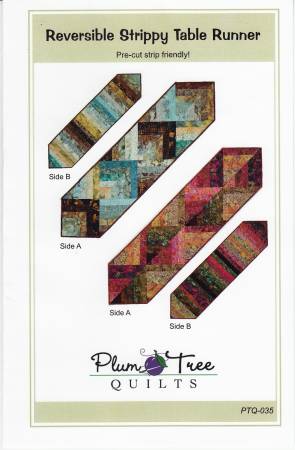 [PTQ035] Reversible Strippy Table Runner Pattern, Plum Tree Quilts