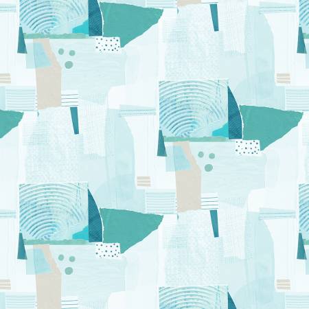 [8534S-69] Jade Minamalist Collage, Color Me Abstract, Julie Hamilton, StudioE Fabrics
