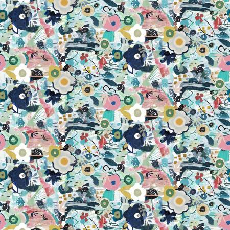[8537S-69] Jade Floral, Color Me Abstract, Julie Hamilton, StudioE Fabrics