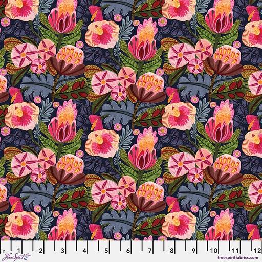 [PWKI006.INDIGO] Enchanted Paradise, Paradise Blooms, Kirsten Katz, FreeSpirit Fabrics
