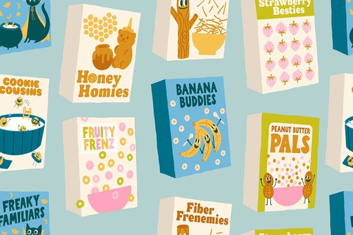 [RS3106 15] Novelty Cereal Breakfast Food, Egg and Friends, Kimberly Kight, Ruby Star Society, Moda Fabrics