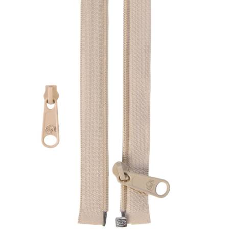 [ZIP50-130] 50in Separating Zipper and Extra Slide Natural, byAnnie