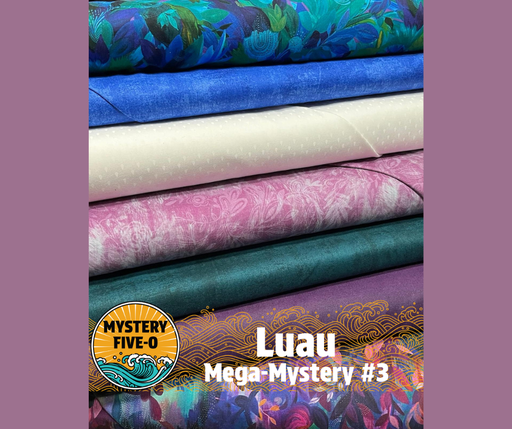 [Affinity Purple] Luau Mega Quilt Kit, Floral Purples & Blues, Mystery Five-0