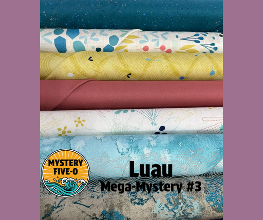 [TealFloral] Luau Mega Quilt Kit, Teal Florals, Mystery Five-0