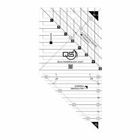 [QS-CRL3N1] Mini 3 in 1 Crystal Triangle / Square Combo Ruler, Quilter's Select