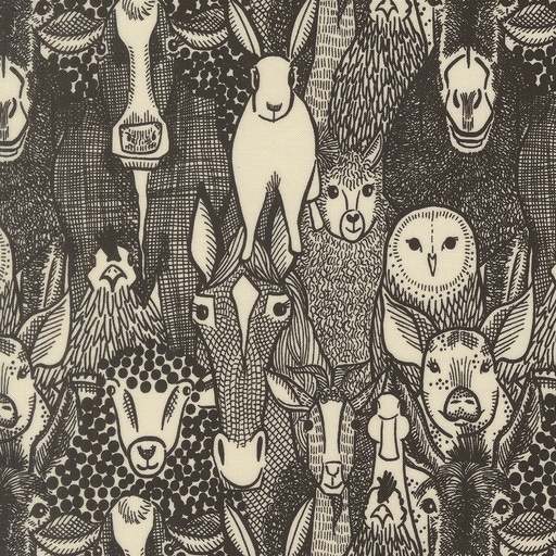 [48431 20] Barnyard Faces Novelty Animals, The Henhouse, Gingiber, Moda Fabrics