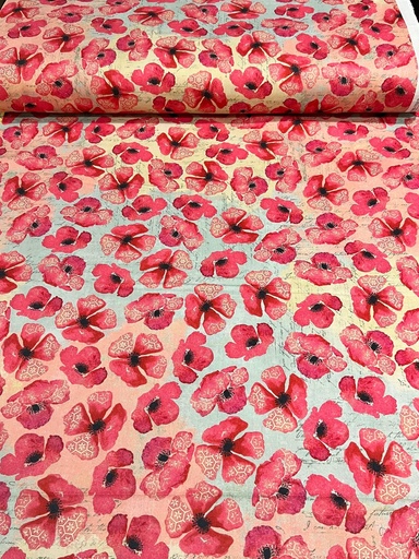 [3YardBundle-53460DW-X Poppy WideBack] 3 Yard Bundle, 108in Poppies Wideback, Windham Fabrics