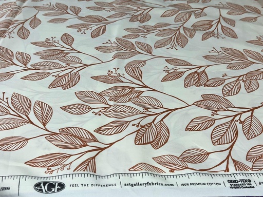 [3YardBundle-10207WideLaurel Sienna] 3 Yard Bundle, 108in Floral Wide Back, Large Leaves Cotton, Art Gallery Fabrics