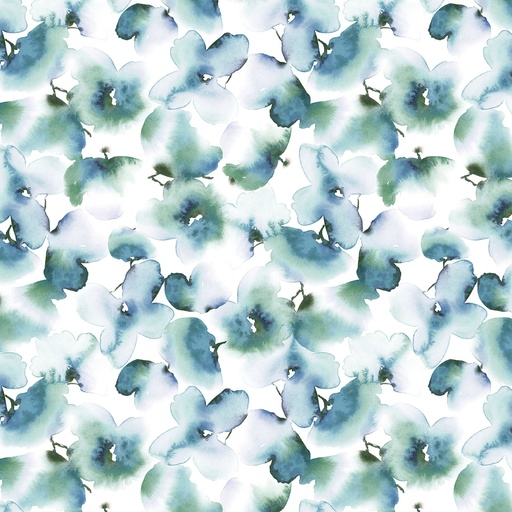 [BELW 6156-TG] 108In Watercolor Floral Teal, Belle Wideback, P&B Textiles