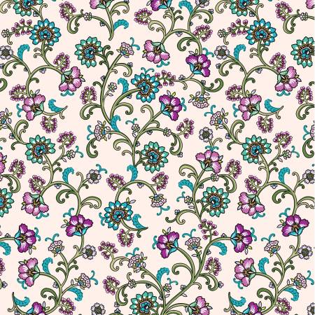 [15082-07] Floral Arabesque, Jacobean Gardens, Benartex